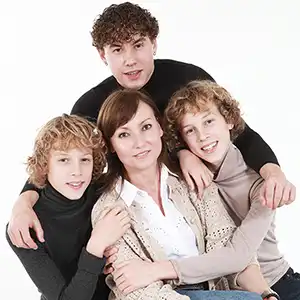 Mother and child family portrait photographed at Studios4u